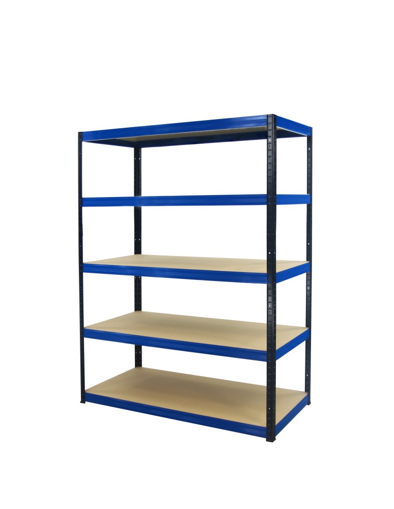 Regały - Regał Helios 180x120x60 cm 5 półek/400kg Czarno-Niebieski - product b2b.wamar.biz 1