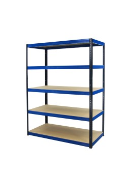 Regał Helios 180x120x60 cm 5 półek/400kg Czarno-Niebieski