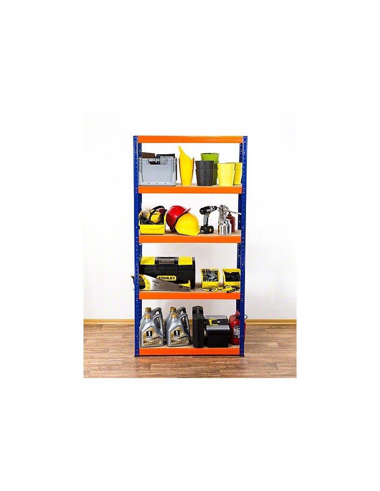 Regały - Regał Helios 180x110x40 cm 5 półek/400kg Czarno-Niebieski - product b2b.wamar.biz 3