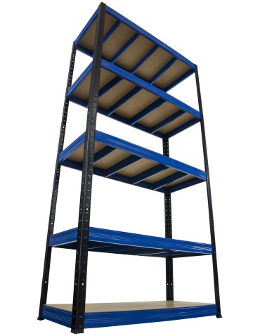 Regały - Regał Helios 196x90x35 cm 5 półek/400kg Czarno-Niebieski - product 16