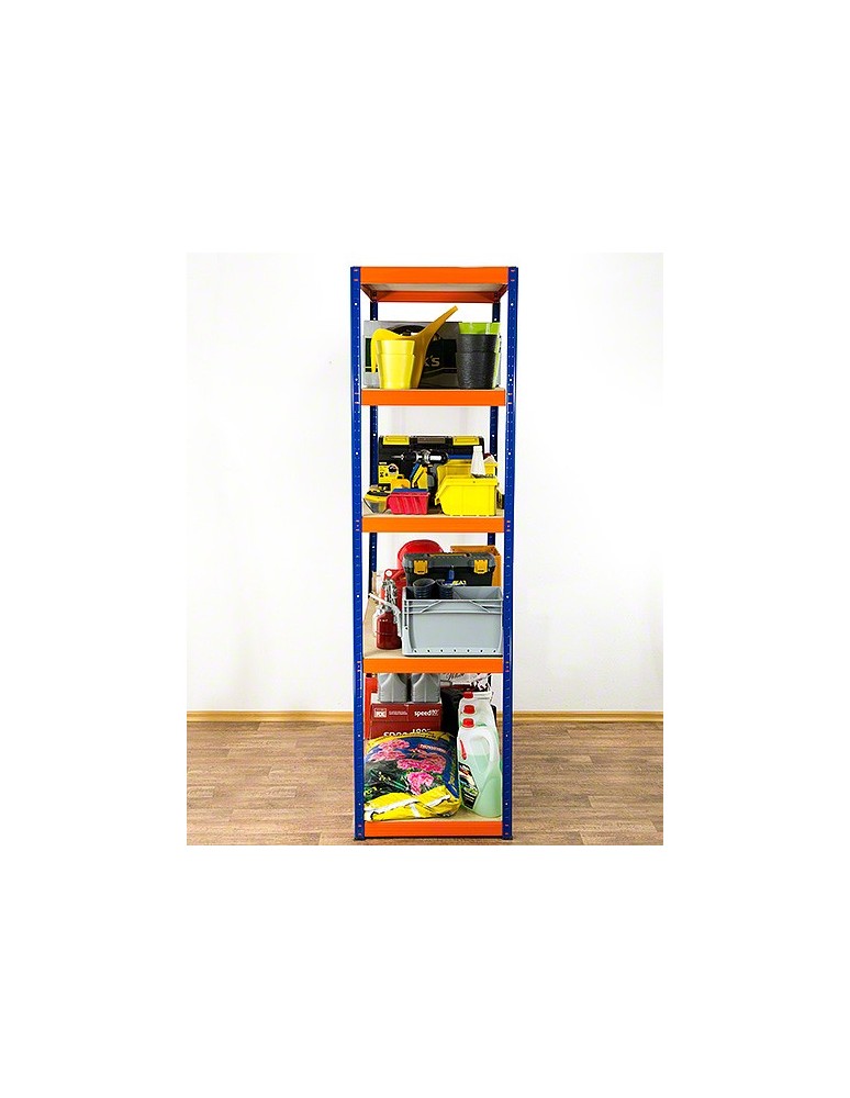 Regały - Regał Helios 196x110x50 cm 5 półek/175kg Czarno-Pomarańczowy - product b2b.wamar.biz 2