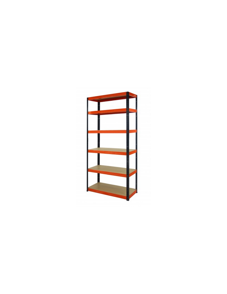 Regały - Regał Helios 196x110x50 cm 6 półek/175kg Czarno-Pomarańczowy - product b2b.wamar.biz 1