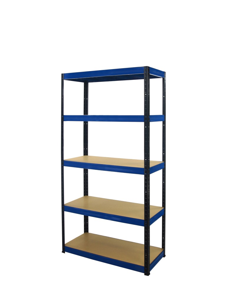 Regały - Regał Helios 213x120x50 cm 5 półek/400kg Czarno-Niebieski - product b2b.wamar.biz 1