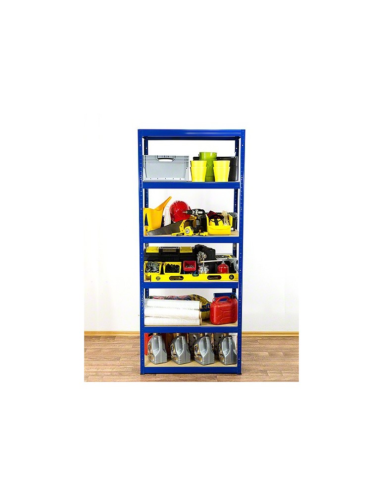 Regały - Regał Helios 213x100x30 cm 6 półek/400kg Czarno-Niebieski - product b2b.wamar.biz 8