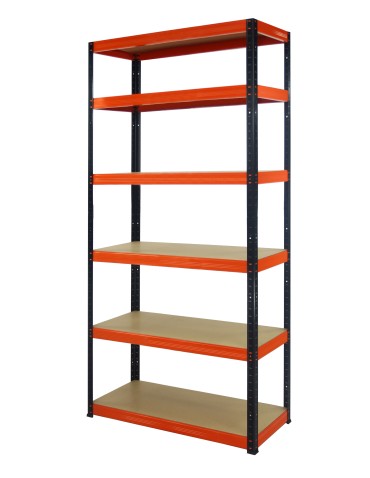 Regały - Regał Helios 213x110x30 cm 6 półek/175kg Czarno-Pomarańczowy - product 13