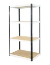 Regał Helios 180x100x35 cm 4 półki/175kg Czarno-Biały