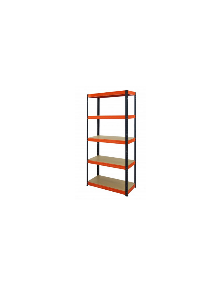 Regały - Regał Helios 213x110x45 cm 5 półek/175kg Czarno-Pomarańczowy - product b2b.wamar.biz 1