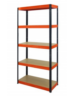 Regał Helios 213x110x50 cm 5 półek/175kg Czarno-Pomarańczowy