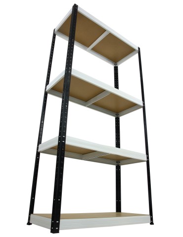 Regały - Regał Helios 180x110x35 cm 4 półki/275kg Czarno-Pomarańczowy - product 17