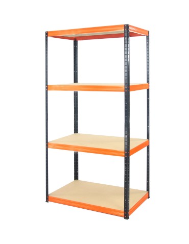 Regały Magazynowe - Regał Helios 180x90x35 cm 4 półki/275kg Biało-Pomarańczowy - product 8