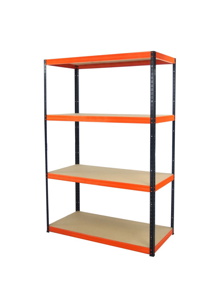 Regały - Regał Helios 180x110x50 cm 4 półki/275kg Czarno-Pomarańczowy - product b2b.wamar.biz 1