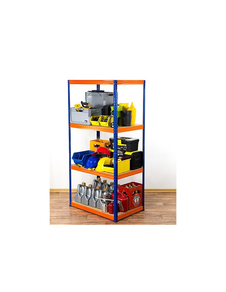 Regały Magazynowe - Regał Helios 180x100x35 cm 4 półki/275kg Biało-Pomarańczowy - product b2b.wamar.biz 3