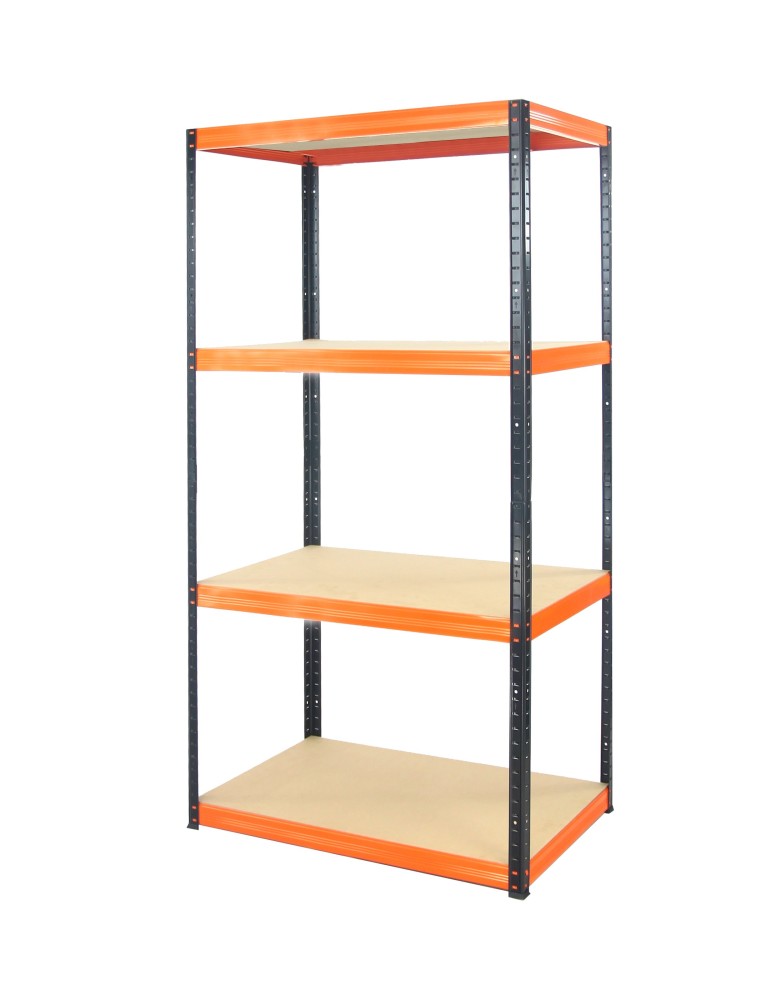 Regały Magazynowe - Regał Helios 180x100x50 cm 4 półki/275kg Biało-Pomarańczowy - produkt b2b.wamar.biz 8