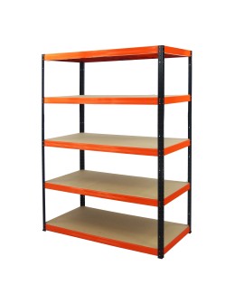 Regał Helios 180x110x60 cm 5 półek/275kg Czarno-Pomarańczowy