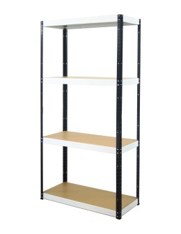 Regał Helios 180x90x60 cm 4 półki/275kg Czarno-Biały