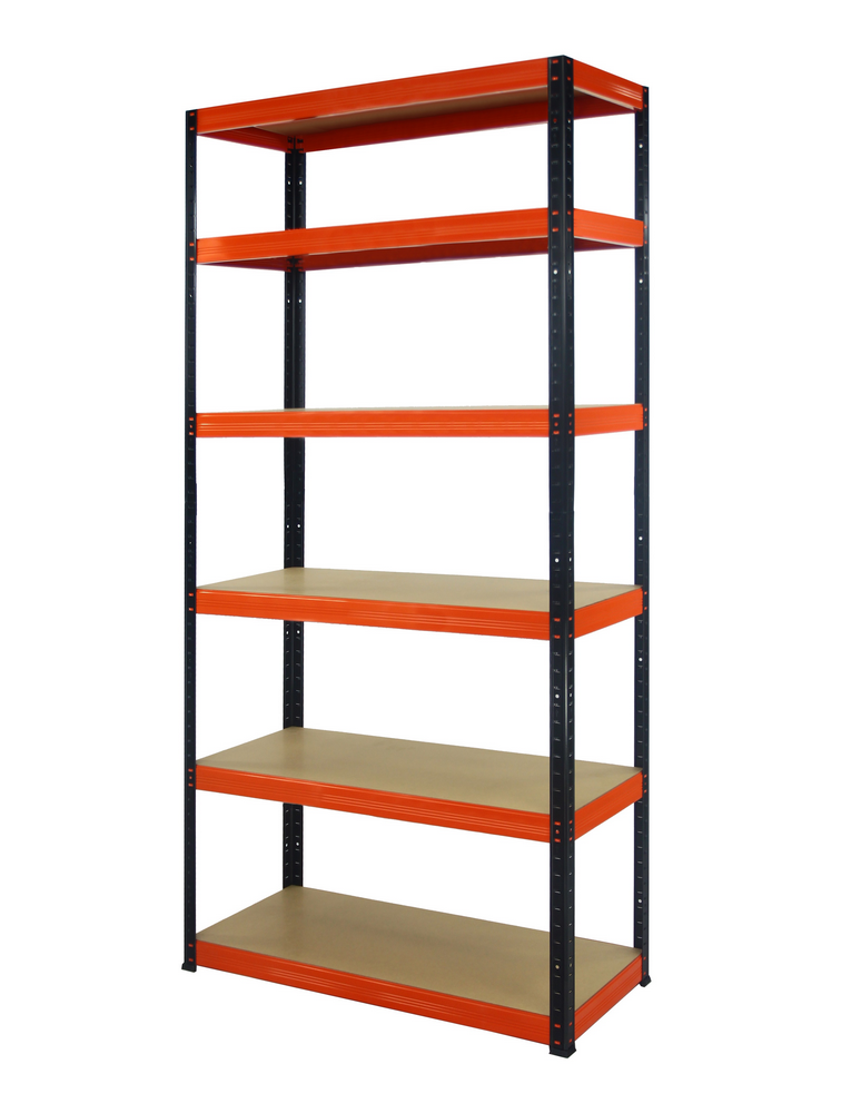 Regały - Regał Helios 196x110x60 cm 6 półek/275kg Czarno-Pomarańczowy - product b2b.wamar.biz 1