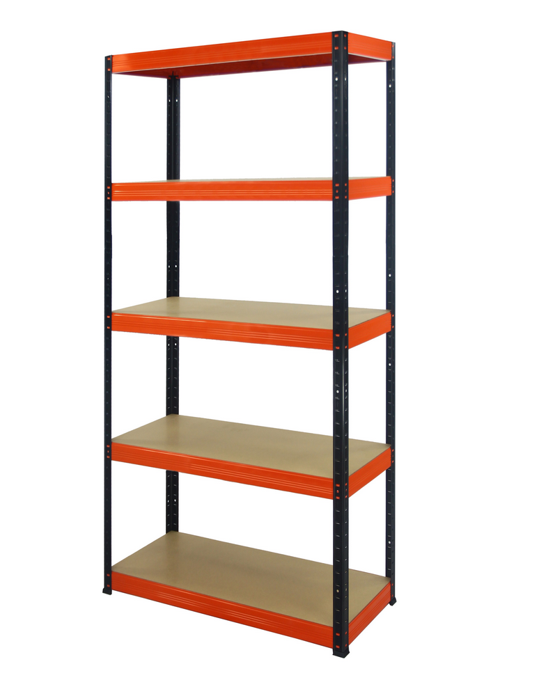 Regały - Regał Helios 213x110x45 cm 5 półek/275kg Czarno-Pomarańczowy - product b2b.wamar.biz 1