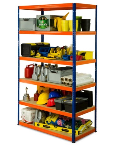 Regał Helios 213x110x50 cm 6 półek/275kg Czarno-Pomarańczowy - product 2