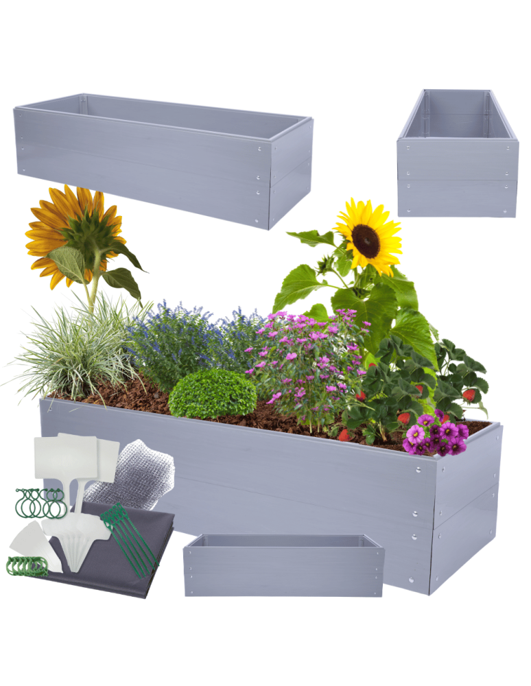 Warzywnik z tworzywa sztucznego - Skrzynia na warzywa z tworzywa grządka warzywnik 40x160x60 warzywniak PCV - produkt b2b.wamar.biz 1