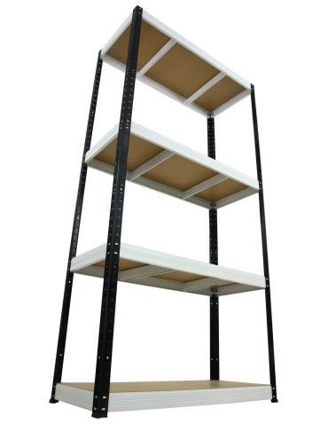 Regały - Regał Helios 180x110x35 cm 4 półki/350kg Czarno-Pomarańczowy - product 17