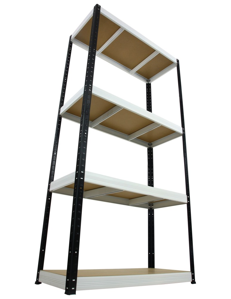 Regały Magazynowe - Regał Helios 180x100x30 cm 4 półki/350kg Biało-Pomarańczowy - product b2b.wamar.biz 15