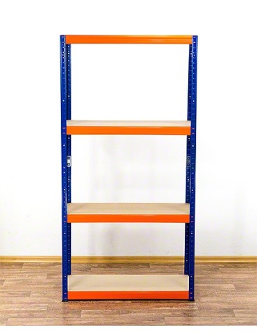 Regały Magazynowe - Regał Helios 180x120x60 cm 4 półki/350kg Biało-Pomarańczowy - produkt 5