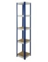 Regał Helios 196x60x60 cm 5 półek/175kg Biało-Niebieski