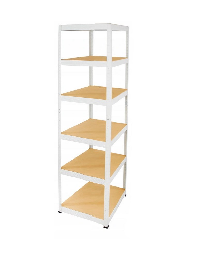 Magazynowe regały metalowe - Regał Helios 213x45x45 cm 6 półek/175kg Biało-Pomarańczowy - product b2b.wamar.biz 1