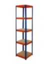 Regał Helios 180x45x45 cm 5 półek/175kg Niebiesko-Pomarańczowy