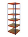 Regał Helios 213x60x60 cm 6 półek/175kg Niebiesko-Pomarańczowy