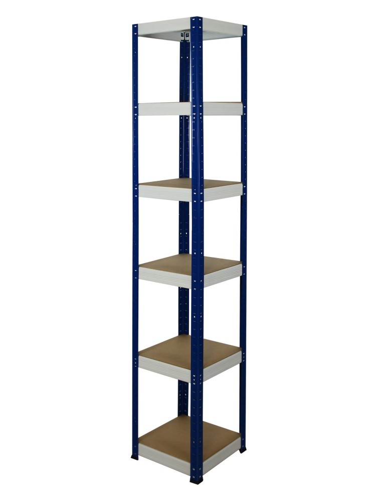 Regały - Regał Helios 196x35x35 cm 6 półek/175kg Niebiesko-Biały - product b2b.wamar.biz 1