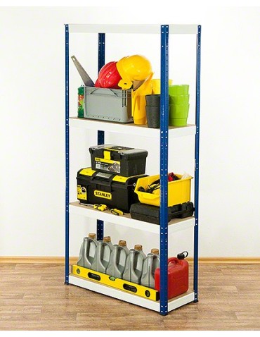 Regały - Regał Helios 180x75x60 cm 4 półki/350kg Czarno-Biały - produkt 4