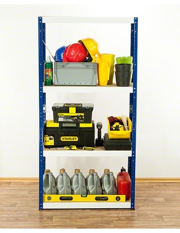 Regały - Regał Helios 180x90x45 cm 4 półki/350kg Czarno-Biały - product 5