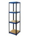 Regał Helios 180x40x40 cm 4 półki/175kg Czarno-Niebieski