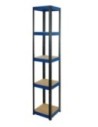 Regał Helios 196x35x35 cm 5 półek/175kg Czarno-Niebieski