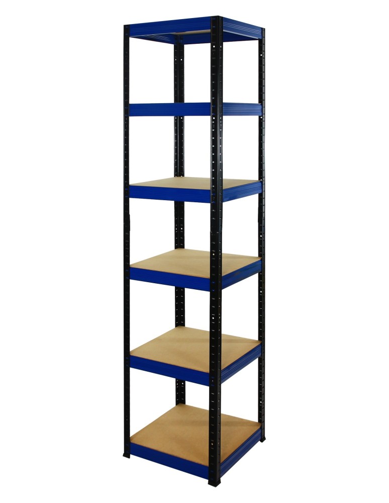 Regały - Regał Helios 196x45x45 cm 6 półek/175kg Czarno-Niebieski - product b2b.wamar.biz 1