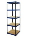 Regał Helios 213x60x60 cm 5 półek/175kg Czarno-Niebieski