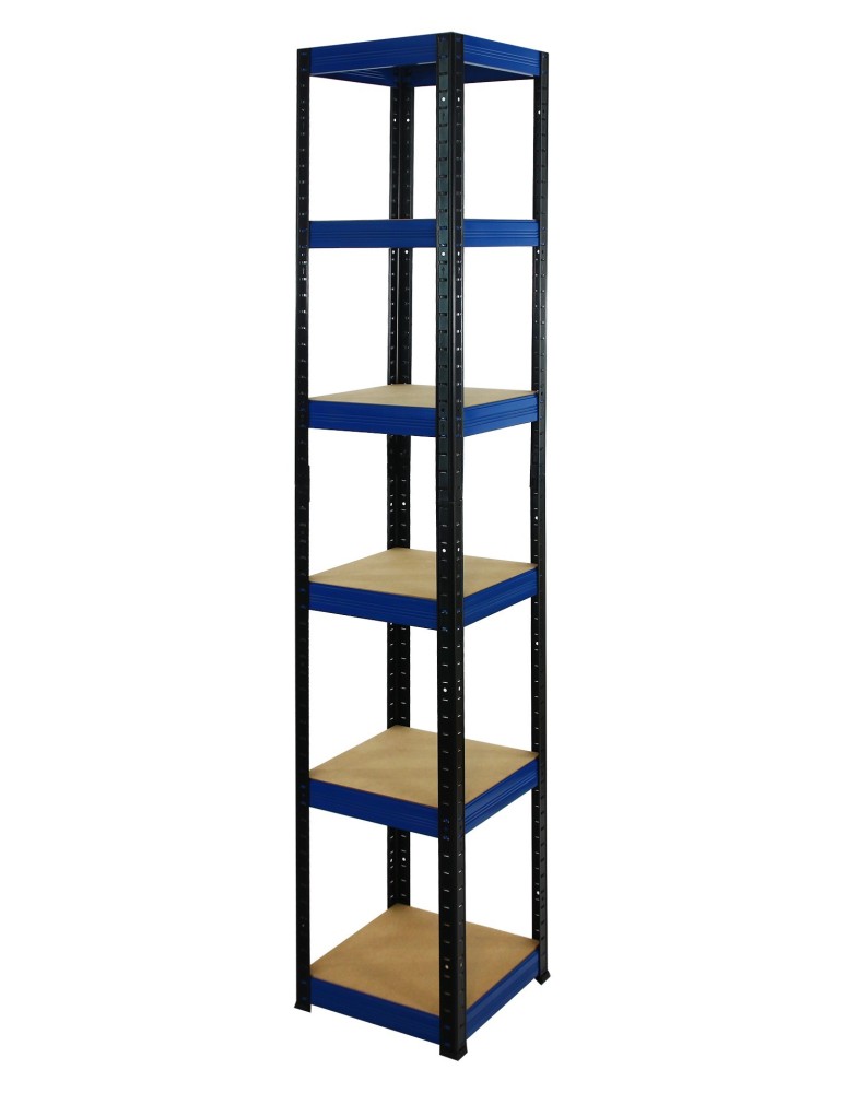 Regały - Regał Helios 213x35x35 cm 6 półek/175kg Czarno-Niebieski - product b2b.wamar.biz 1