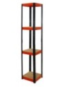 Regał Helios 180x35x35 cm 4 półki/175kg Czarno-Pomarańczowy