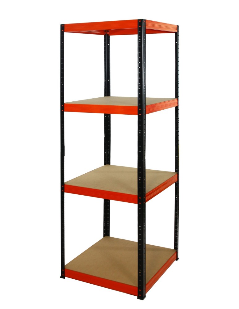 Regały - Regał Helios 180x50x50 cm 4 półki/175kg Czarno-Pomarańczowy - product b2b.wamar.biz 1