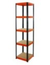 Regał Helios 180x45x45 cm 5 półek/175kg Czarno-Pomarańczowy