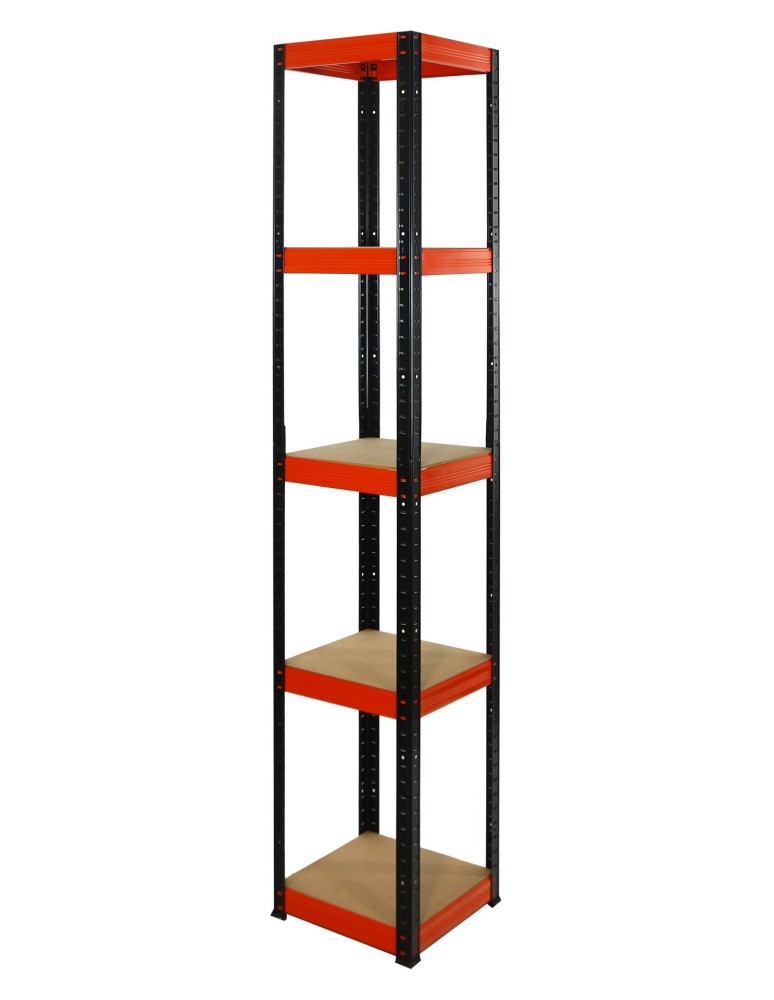 Regały - Regał Helios 196x35x35 cm 5 półek/175kg Czarno-Pomarańczowy - product b2b.wamar.biz 1