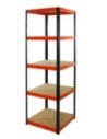 Regał Helios 196x60x60 cm 5 półek/175kg Czarno-Pomarańczowy