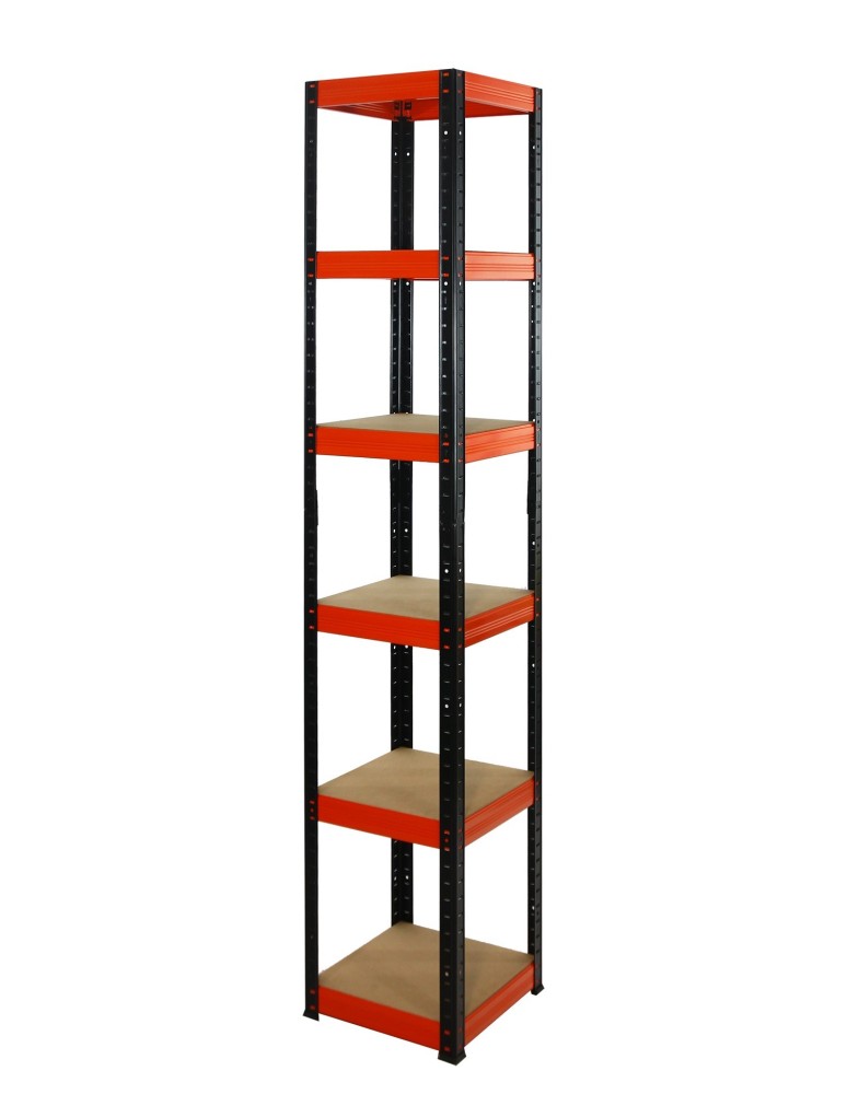 Regały - Regał Helios 213x30x30 cm 6 półek/175kg Czarno-Pomarańczowy - product b2b.wamar.biz 1