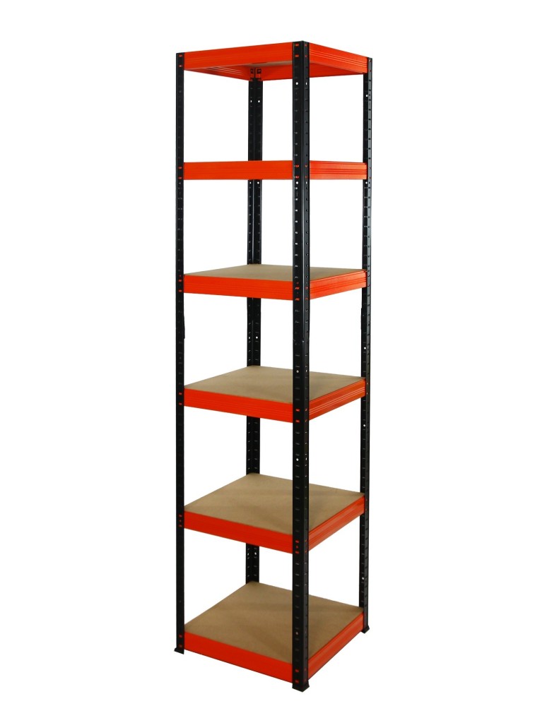 Regały - Regał Helios 213x45x45 cm 6 półek/175kg Czarno-Pomarańczowy - product b2b.wamar.biz 1
