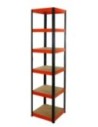 Regał Helios 213x45x45 cm 6 półek/175kg Czarno-Pomarańczowy