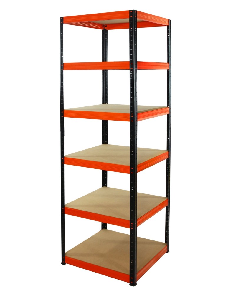 Regały - Regał Helios 213x50x50 cm 6 półek/175kg Czarno-Pomarańczowy - produkt b2b.wamar.biz 1