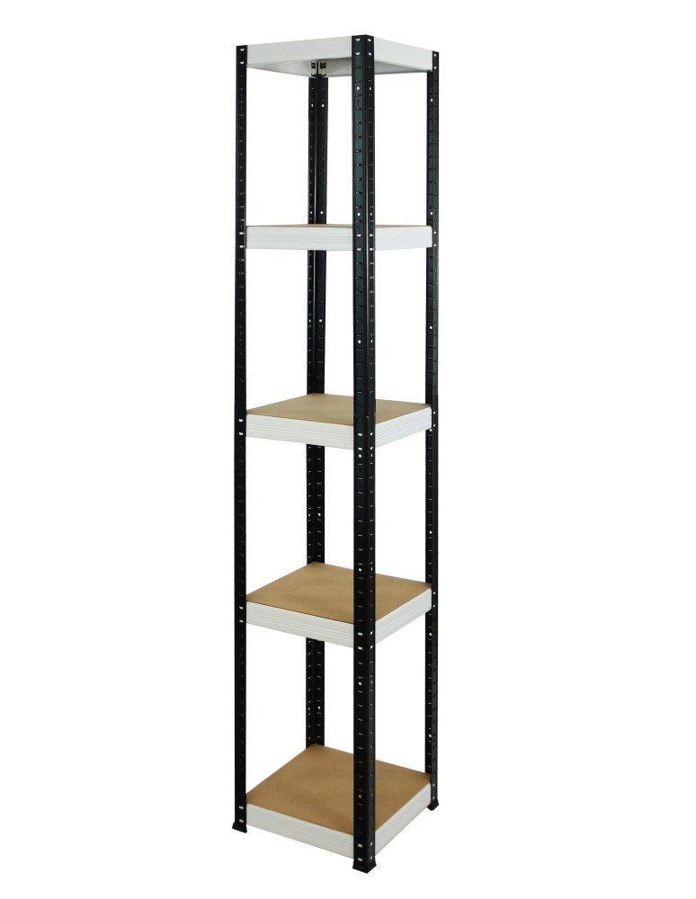 Regały - Regał Helios 196x35x35 cm 5 półek/175kg Czarno-Biały - product b2b.wamar.biz 1