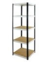 Regał Helios 196x50x50 cm 5 półek/175kg Czarno-Biały
