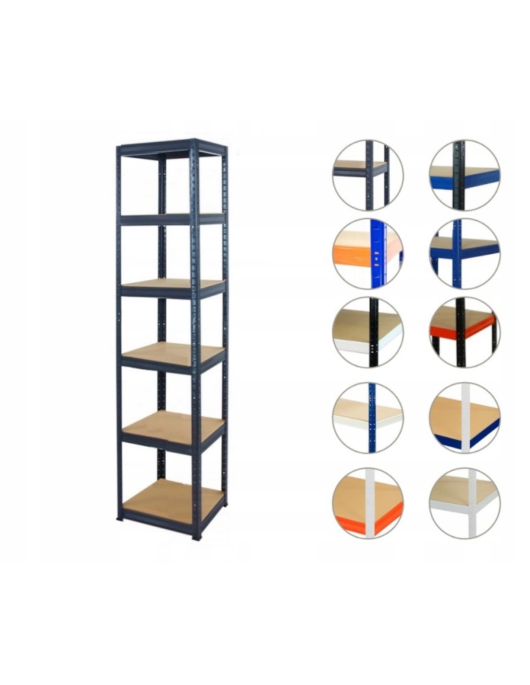 Helios Premium - Regał metalowy regał magazynowy garażowy HELIOS premium 213x040x40 6 półek - product b2b.wamar.biz 1